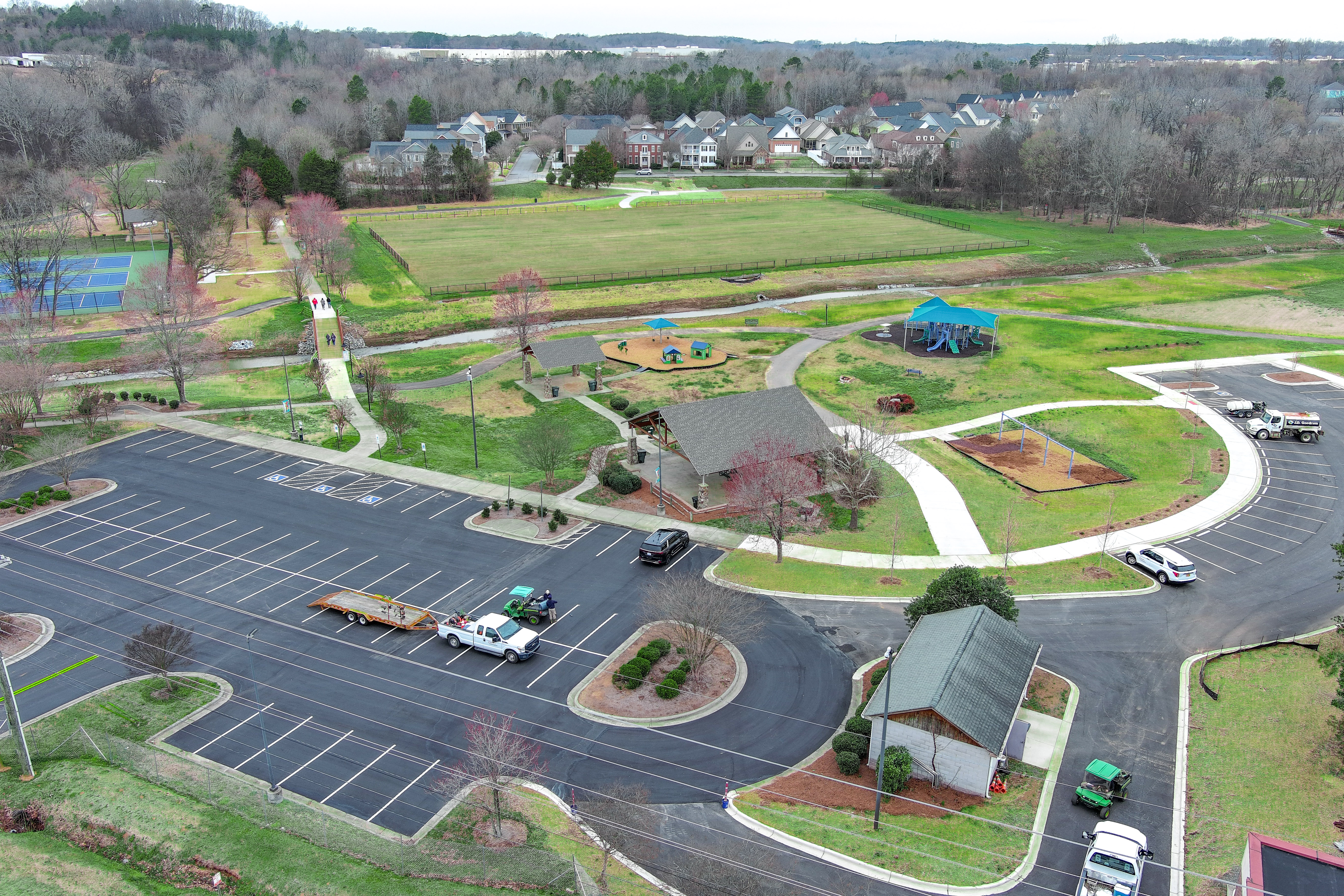Drone Image of the nearly completed Dorton Park Drone Image of the nearly completed Dorton Park